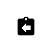Left arrow pointing in a square vector