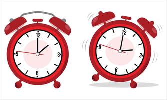Alarm clock in flat style. illustration vector
