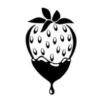 Chocolate Drop Dripping Off Strawberry Icon vector