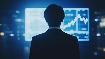 Economic growth and risk. A trader evaluates market performance photo