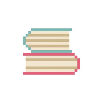 libro apilar píxel Arte vector