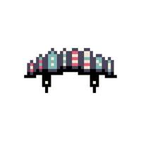 bookshelf pixel art reading vector
