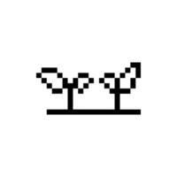 two leaves pixel character vector