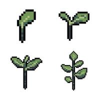 Soft sprout pixel retro design vector