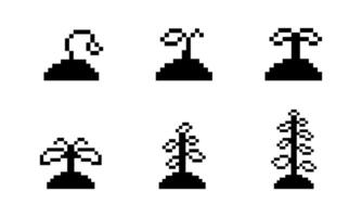 Cute retro pixel sprout vector