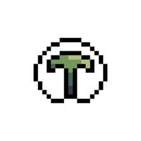 round line sprout pixel art vector