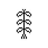 Minimalist twig retro pixel art vector