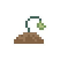 Vintage color sprout pixel design vector