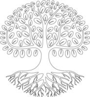 Abstract Tree of Life Logo, Tree Outline vector