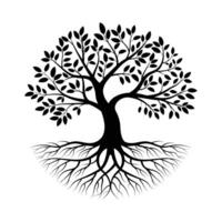 Abstract Tree of Life Logo, Nature-Inspired Design with Deep Roots vector