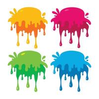 set of colorful splashes vector