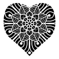 Hand drawn abstract heart flower ornament vector