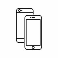 Smartphone line icons isolated on white background for web and apps vector