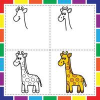 How to draw a giraffe illustration vector