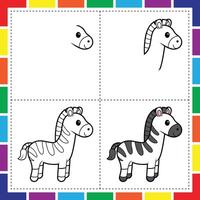 How to draw a zebra vector