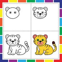 How to draw a tiger vector