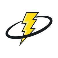 Lightning thunder with orb illustration vector