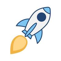 Rocket in space exploration vector