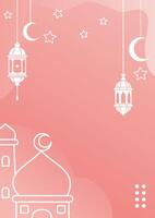 Islamic themed background with lantern and crescent moon components for festive season advertising media vector