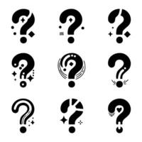 Creative question mark icon set combined with white background vector