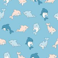 Dolphin Seamless Pattern Background for Print Fabric Surface Fashion Wrapping vector