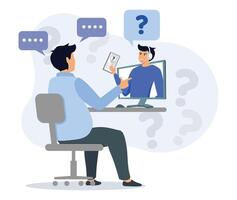 Online Technical Support Through Virtual Call Interaction. vector