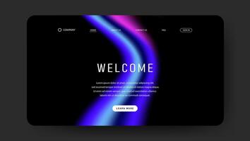 web page with futuristic blue fluid gradient vector