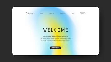 landing web page with abstract gradient design vector