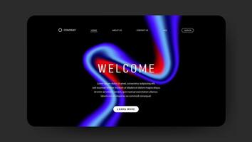 web page with blue and red fluid gradient design vector