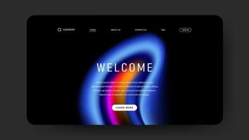 web page with abstract futuristic fluid gradient vector