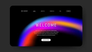 web page with colorful fluid gradient vector