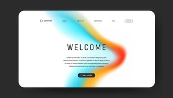 landing web page with trendy fluid gradient design vector