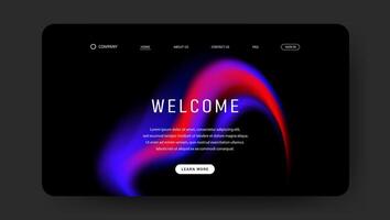 web page with abstract fluid gradient vector