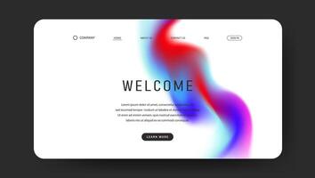 landing page with abstract colorful fluid gradient design vector