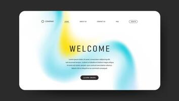 web page with abstract futuristic yellow and blue fluid gradient wave vector