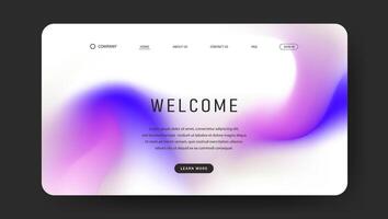 web page with blue and purple fluid gradient background vector