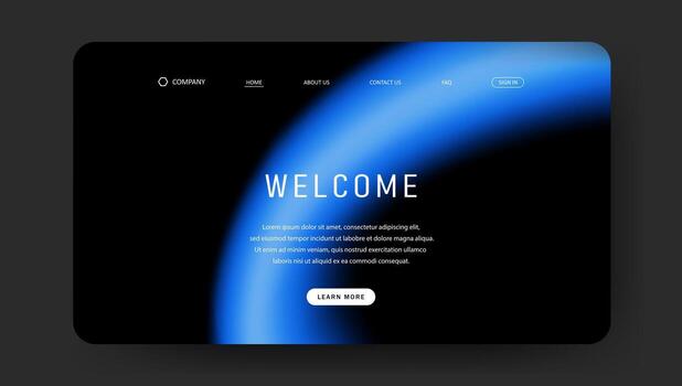 web page with abstract futuristic fluid gradient background vector