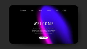 web page with futuristic blue and purple fluid gradient background design vector