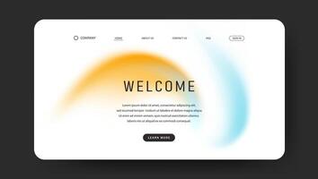 landing web page with creative fluid gradient vector