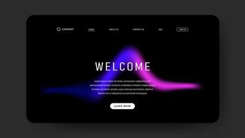 website landing page with blue and purple fluid gradient design vector