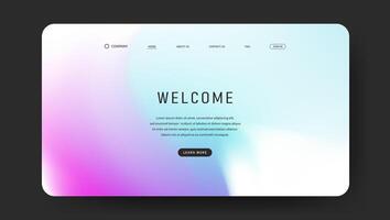 landing web page with futuristic fluid gradient vector