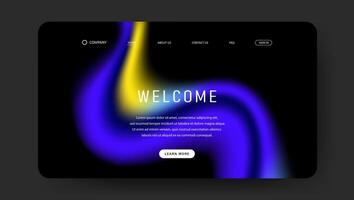 landing page with blue and yellow fluid gradient vector
