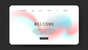 blue and pink fluid gradient wave for landing web page vector