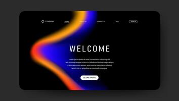 landing web page with fluid gradient vector