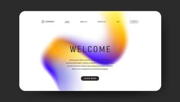 landing web page with abstract fluid gradient wave vector