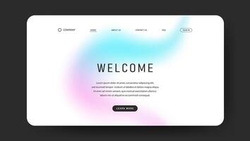 website page with trendy fluid gradient design vector