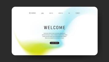 landing web page with trendy fluid gradient vector