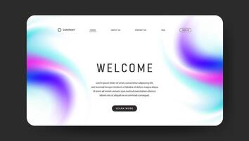 landing web page with abstract fluid gradient vector
