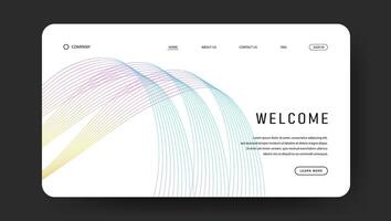 line art wave design for landing page vector