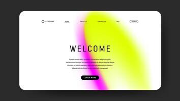 yellow and purple fluid gradient design for landing web page vector